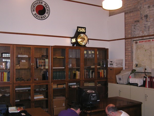 2686's head light was placed in a spot of honor in the NPRHA Archive office and turned on for much to the joy of all present.